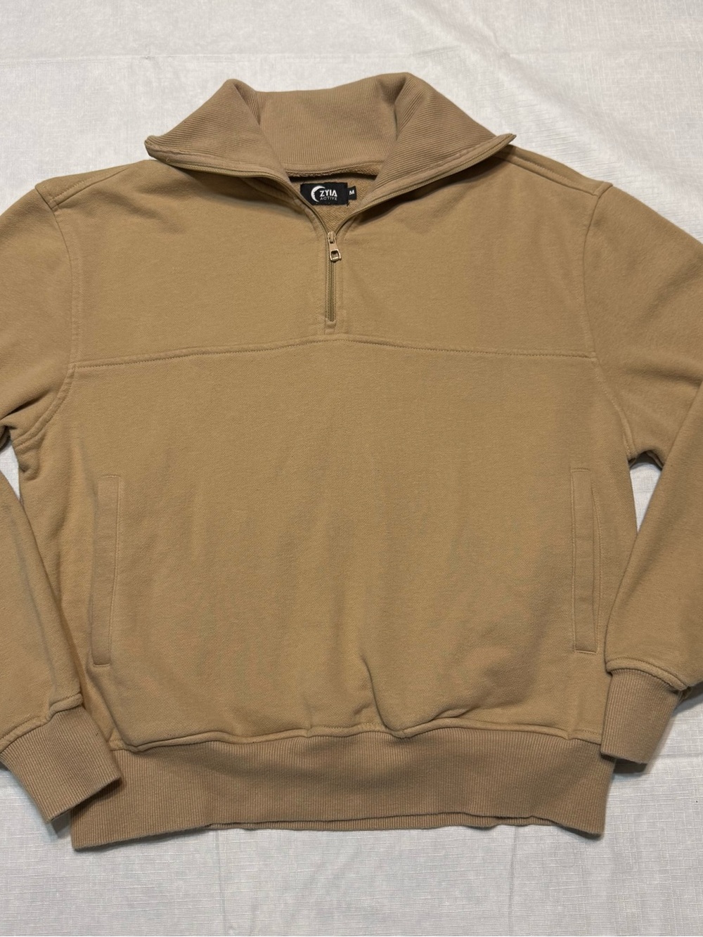 ZYIA Men’s Half-Zip Pullover Sweatshirt in Khaki